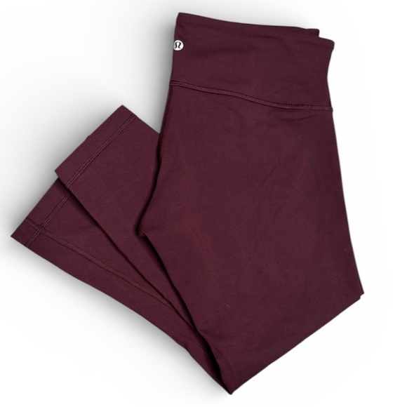 lululemon athletica Pants - Lululemon Wunder Under Maroon Leggings 23” inseam Size 10